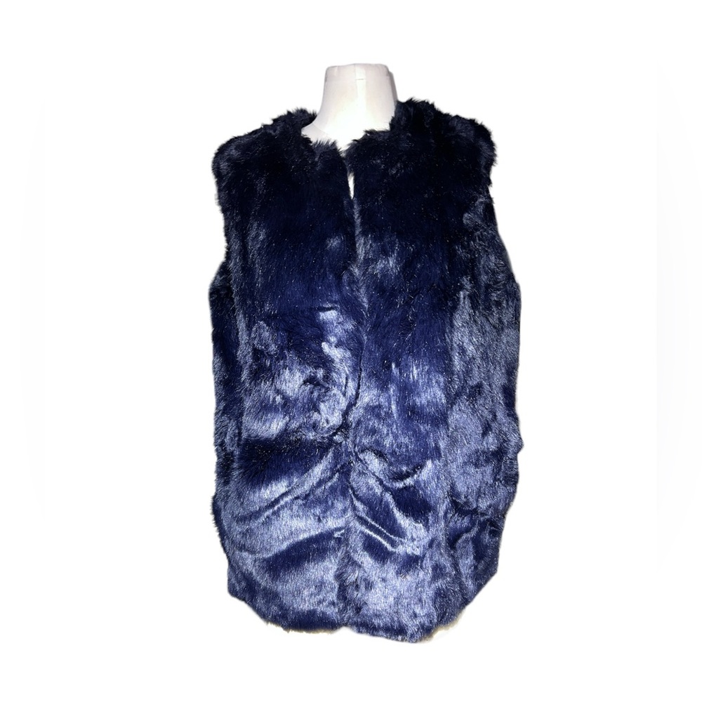A NEW DAY | MIDNIGHT BLUE FAUX FUR VEST SIZE LARGE